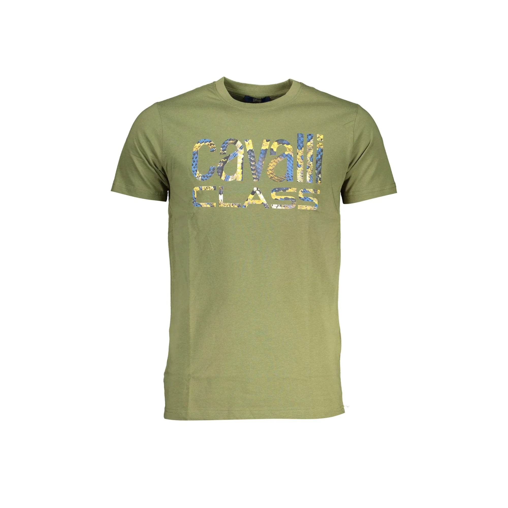 Cavalli Class T-Shirt Maniche Corte Uomo Verde Stampa - foto prodotto